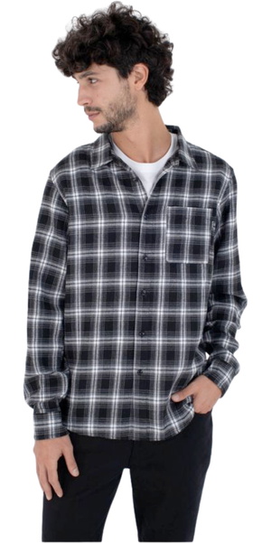 2026 Hurley Mens Axe Flannel Shirt MVSEU00002 - Black